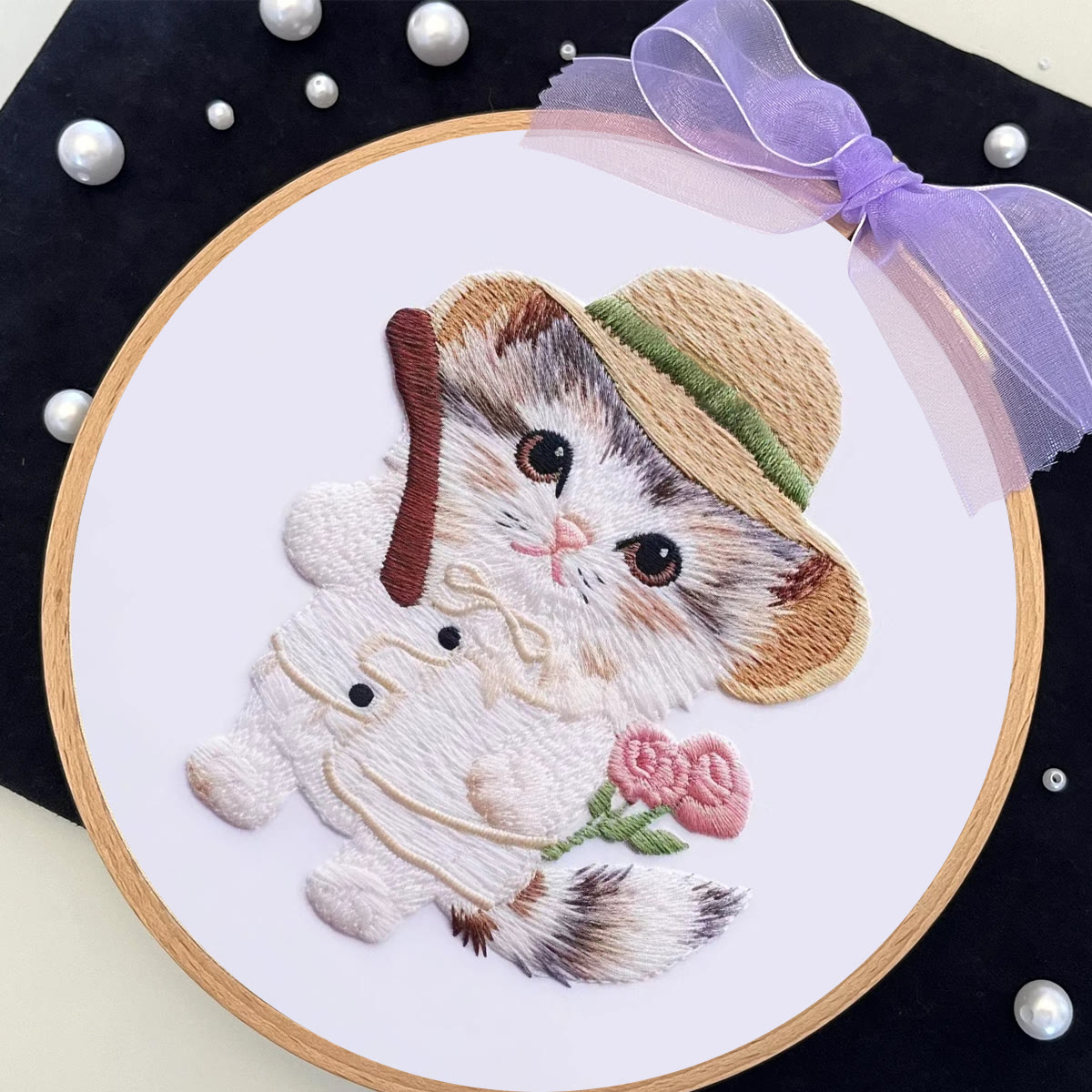 Rubbyoo Embroidery Kit - Hat Cat - image 8