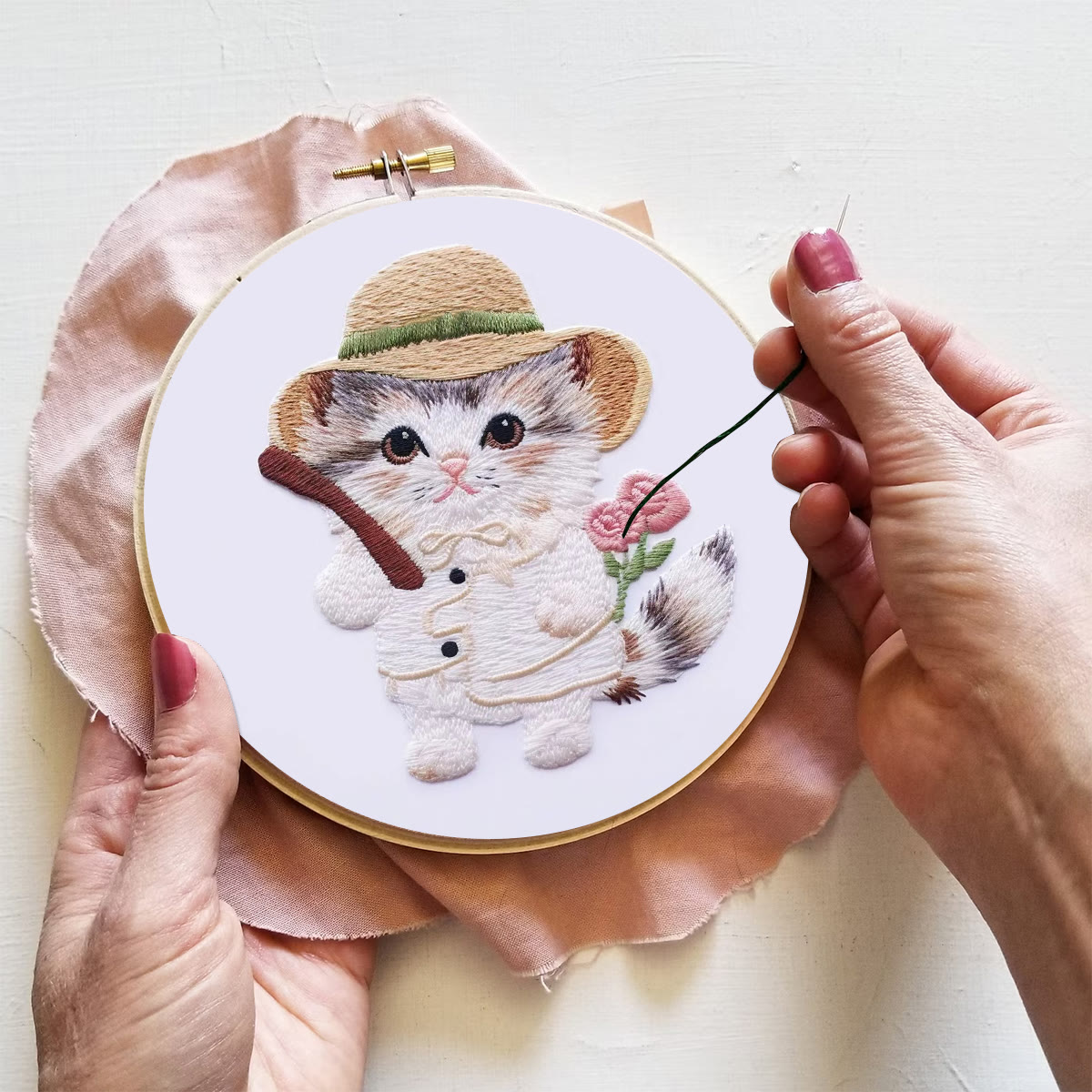 Rubbyoo Embroidery Kit - Hat Cat - image 9