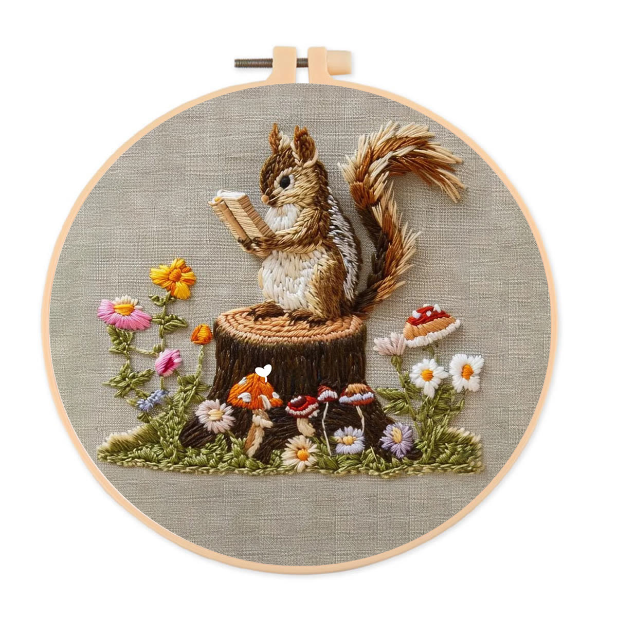 Rubbyoo Embroidery Kit - Small Reading Squirrel - image 1
