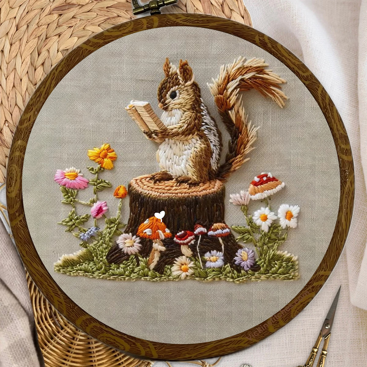 Rubbyoo Embroidery Kit - Small Reading Squirrel - image 3