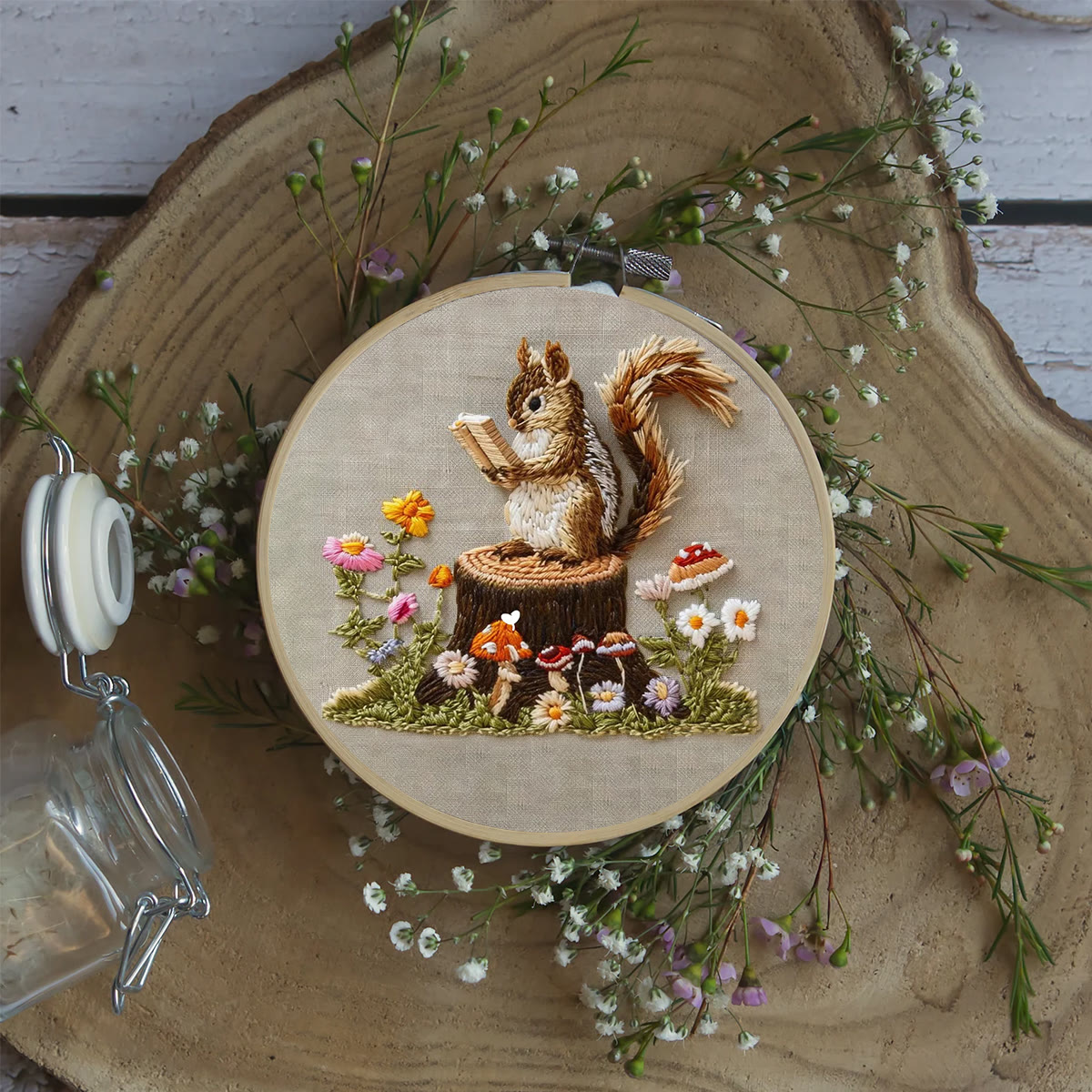 Rubbyoo Embroidery Kit - Small Reading Squirrel - image 5