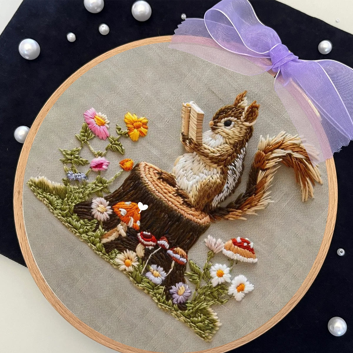 Rubbyoo Embroidery Kit - Small Reading Squirrel - image 8