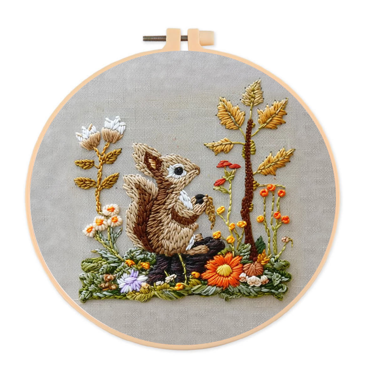 Rubbyoo Embroidery Kit -  Right Bushes  Squirrel  - image 1