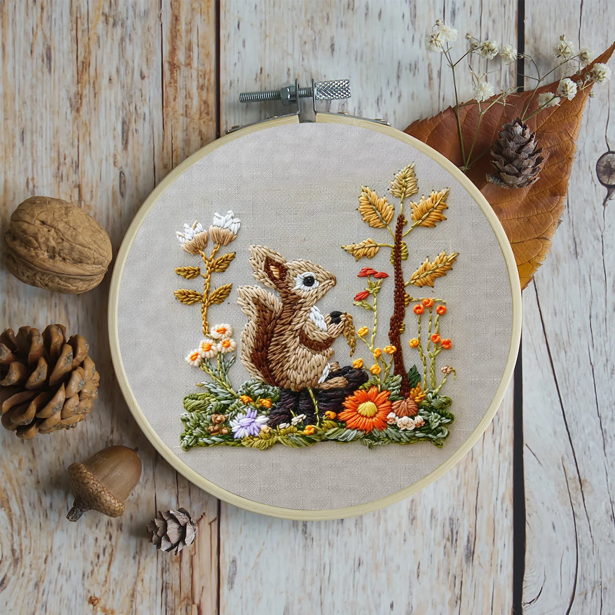 Rubbyoo Embroidery Kit -  Right Bushes  Squirrel  - image 2