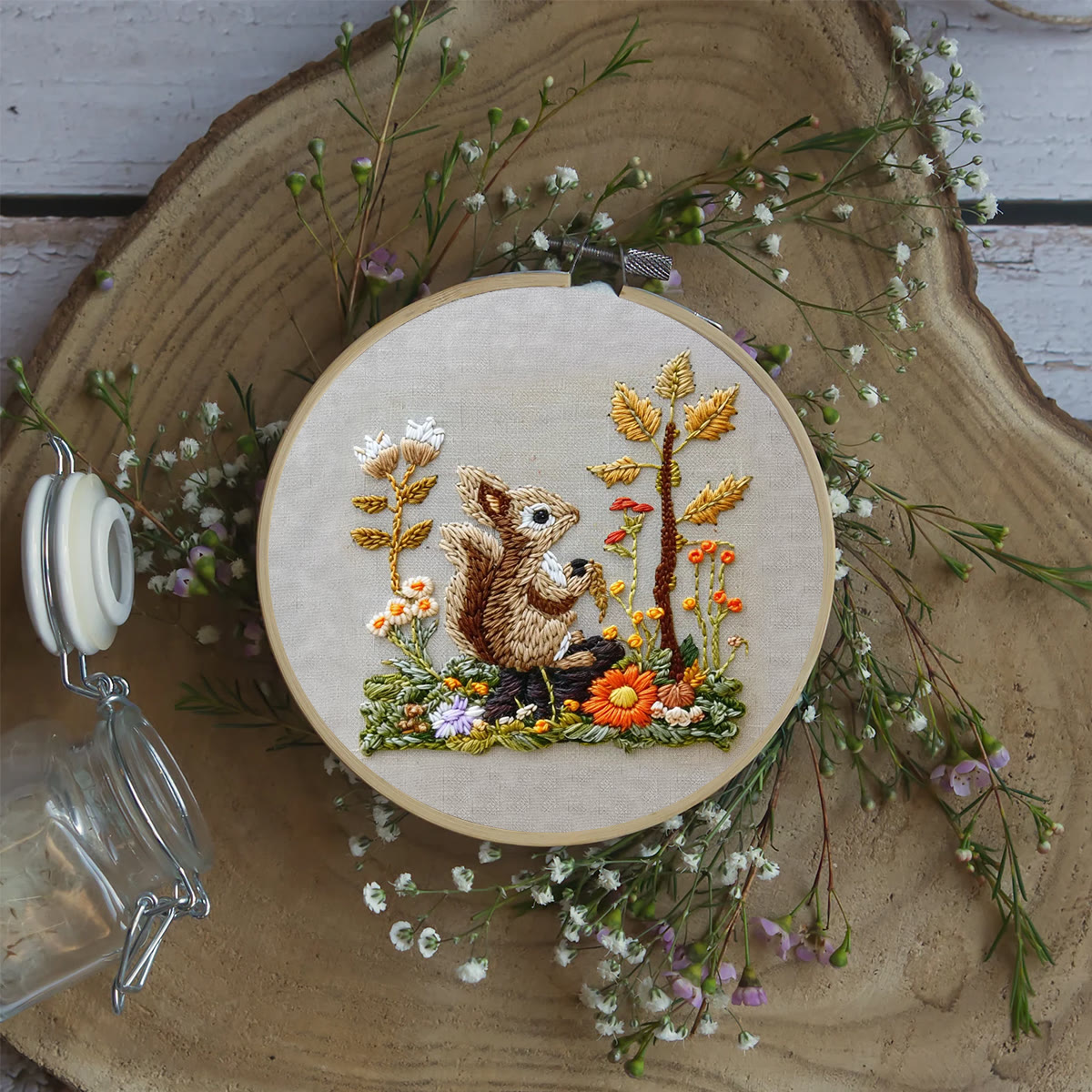 Rubbyoo Embroidery Kit -  Right Bushes  Squirrel  - image 5