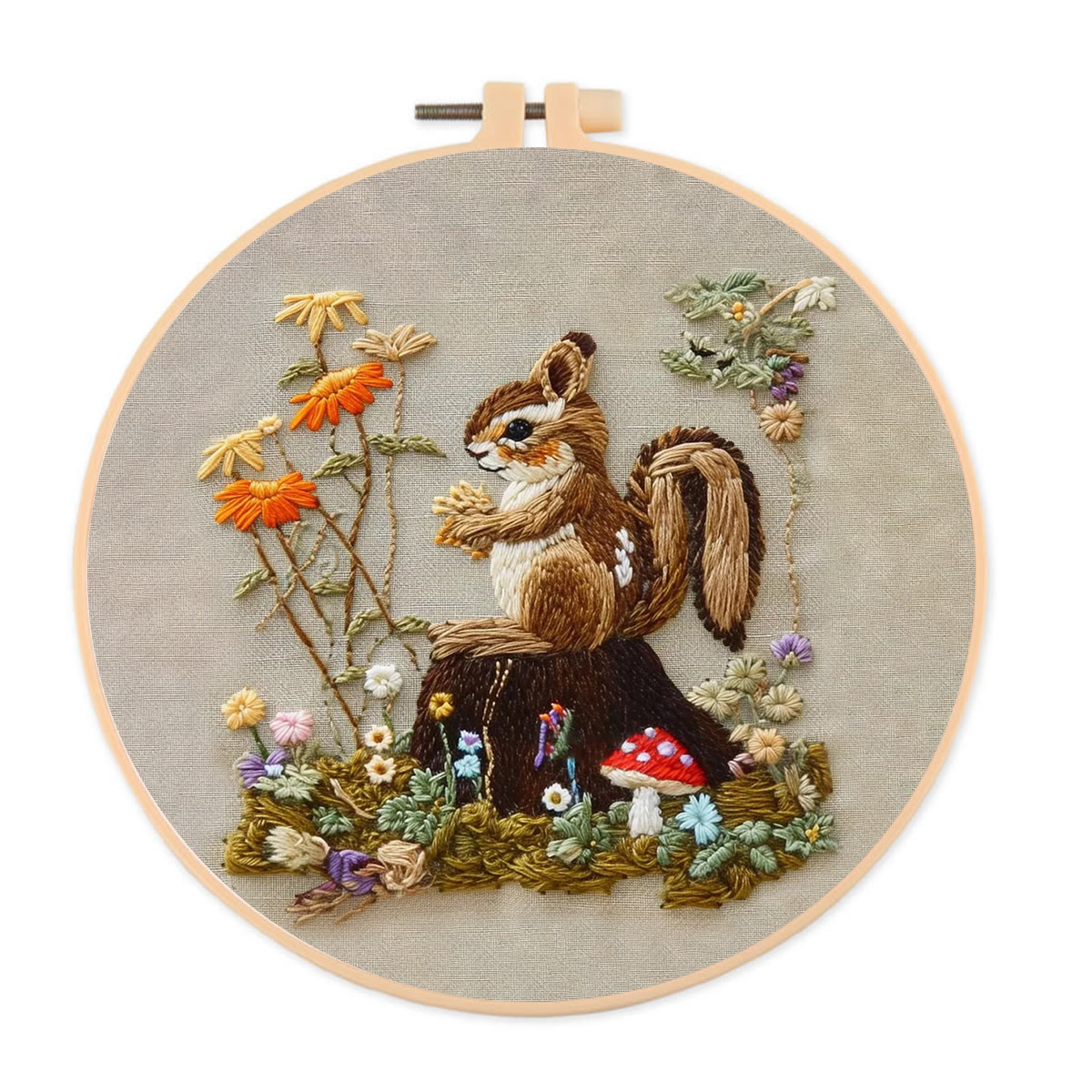 Rubbyoo Embroidery Kit -  Left Bushes  Squirre - image 1