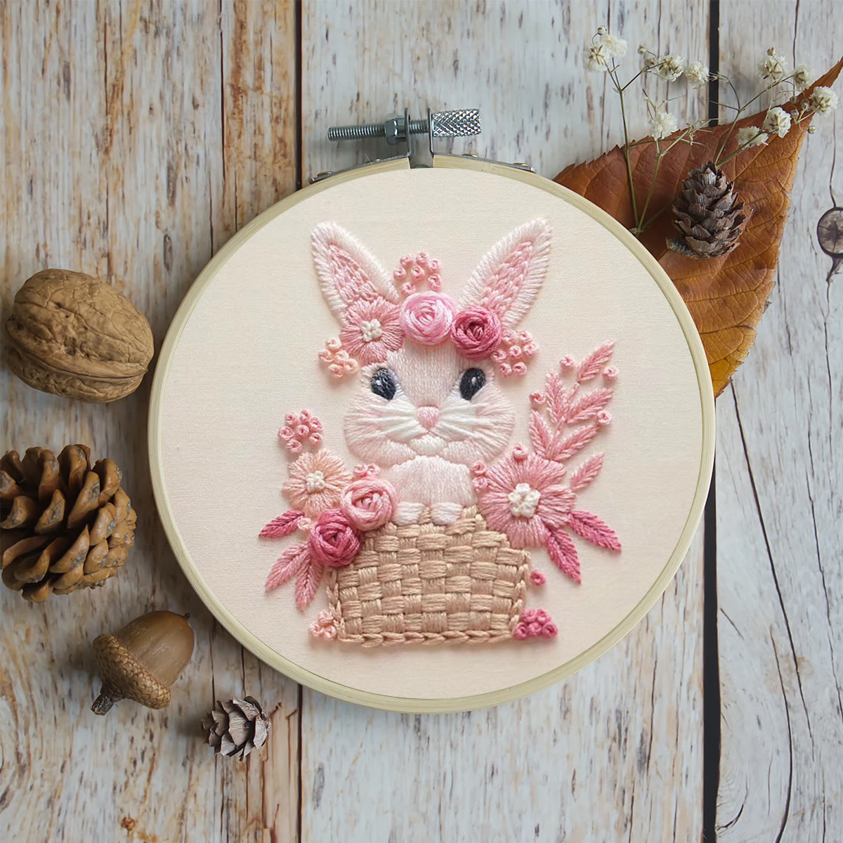 Rubbyoo Embroidery Kit -  Pink Rabbit - image 2