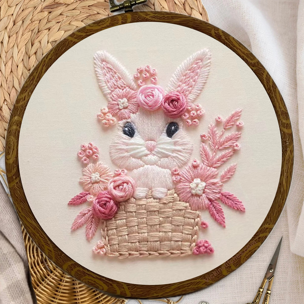 Rubbyoo Embroidery Kit -  Pink Rabbit - image 3
