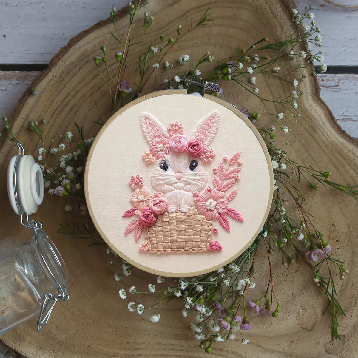 Rubbyoo Embroidery Kit -  Pink Rabbit - image 5