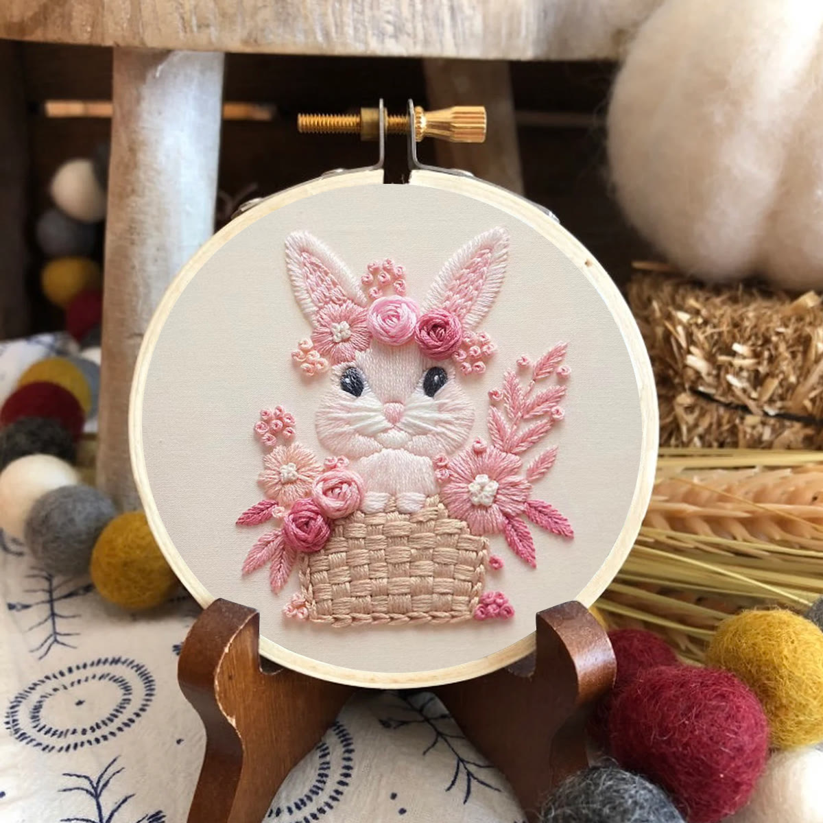 Rubbyoo Embroidery Kit -  Pink Rabbit - image 6