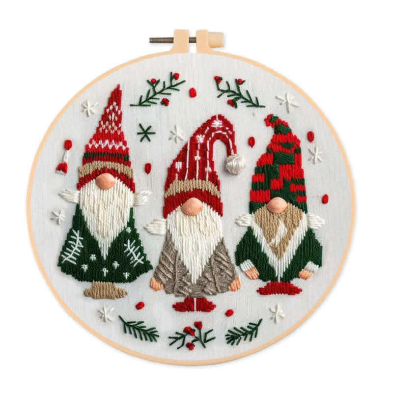 🎅Rubbyoo Christmas Embroidery Kit - Embroidery Hoop Art| Christmas Bauble Ornaments - Christmas gnome - image 19