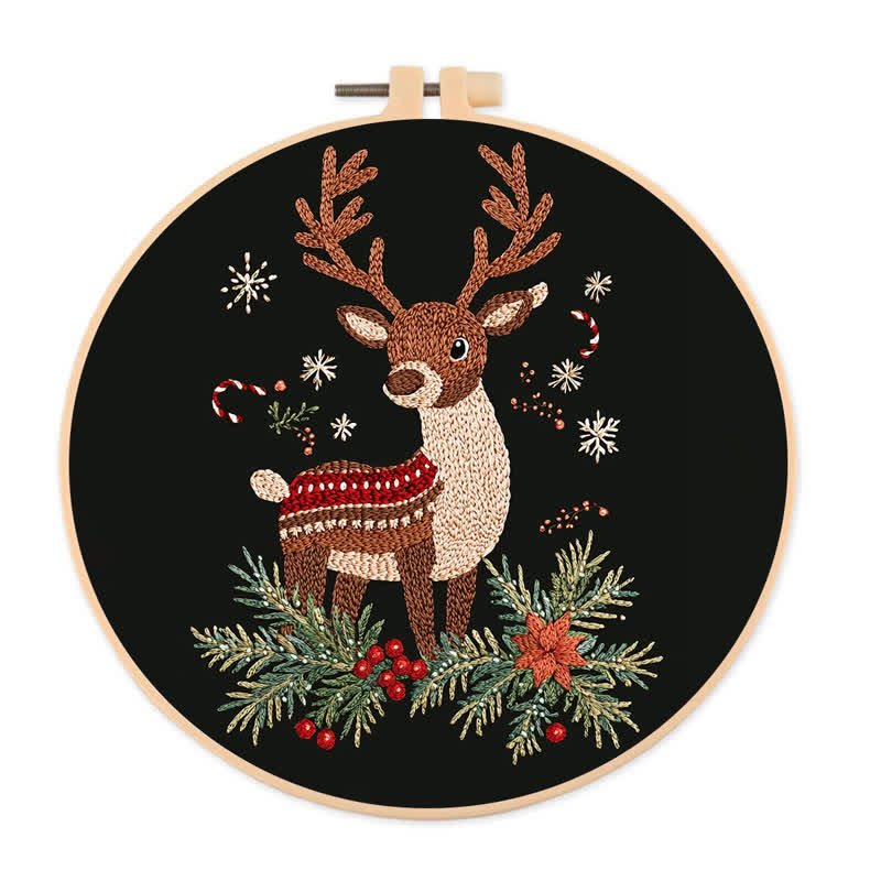 Rubbyoo Embroidery Kit - Winter White-Tailed Fawn - 20*20cm - image 1