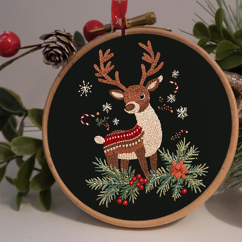 Rubbyoo Embroidery Kit - Winter White-Tailed Fawn - image 2