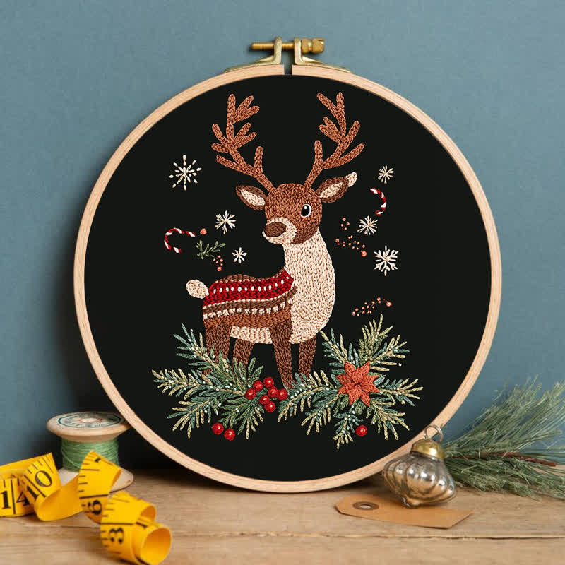 Rubbyoo Embroidery Kit - Winter White-Tailed Fawn - image 3