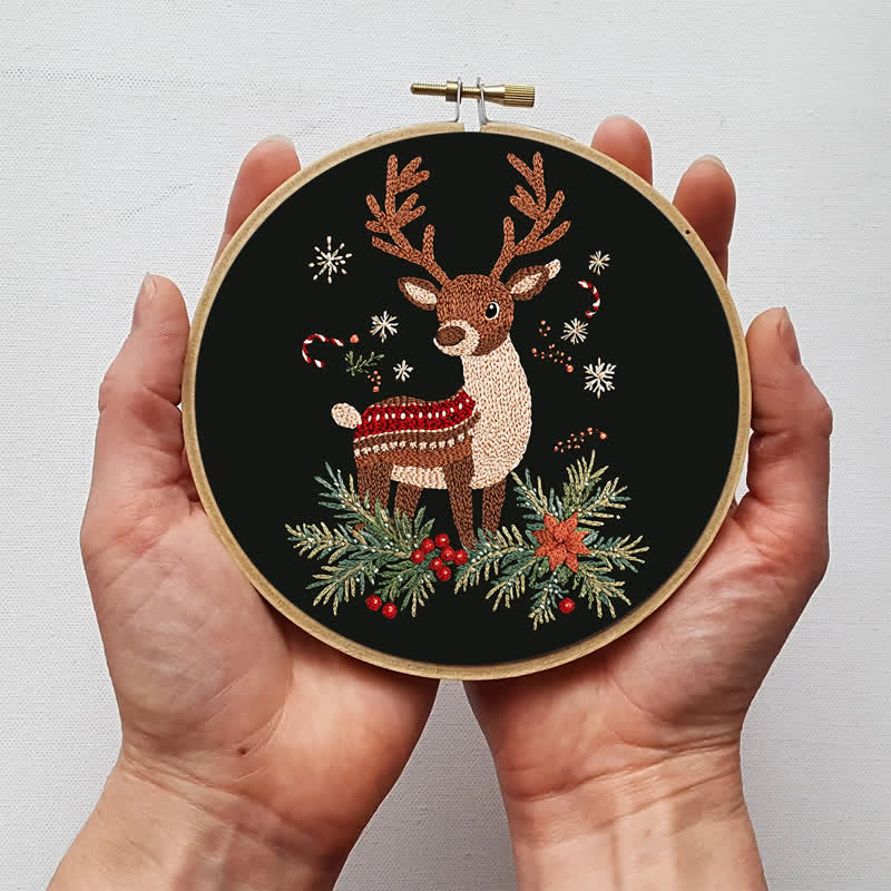 Rubbyoo Embroidery Kit - Winter White-Tailed Fawn - image 6