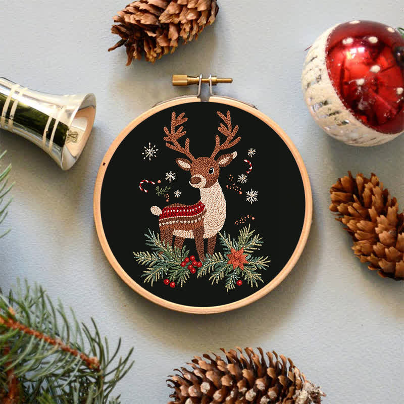 Rubbyoo Embroidery Kit - Winter White-Tailed Fawn - image 5