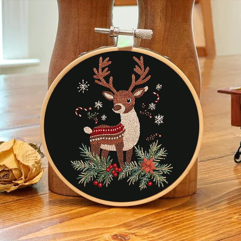 Rubbyoo Embroidery Kit - Winter White-Tailed Fawn - image 7