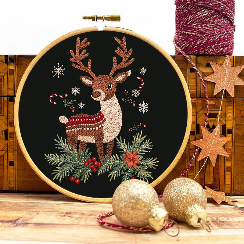 Rubbyoo Embroidery Kit - Winter White-Tailed Fawn - image 9