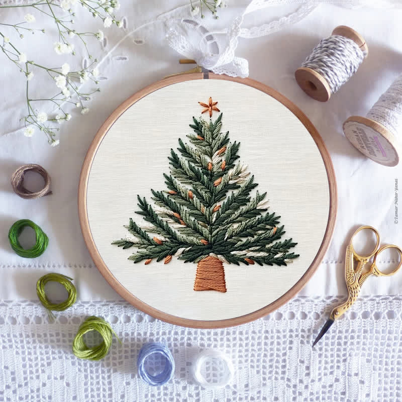 Rubbyoo Embroidery Kit - Christmas Potted Plant - image 8