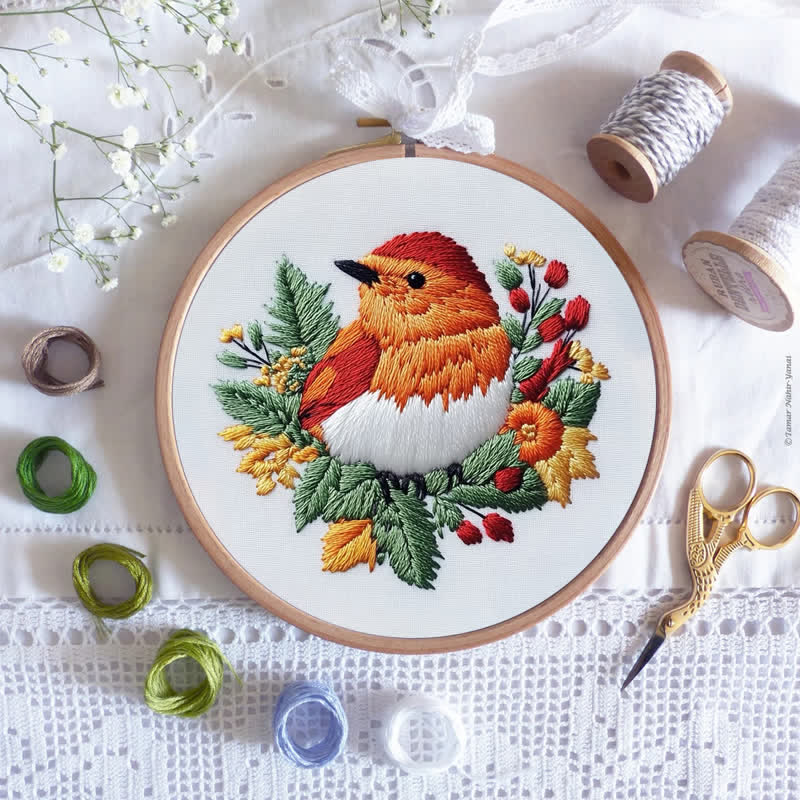 Rubbyoo Embroidery Kit - Little Robin Bird - image 8