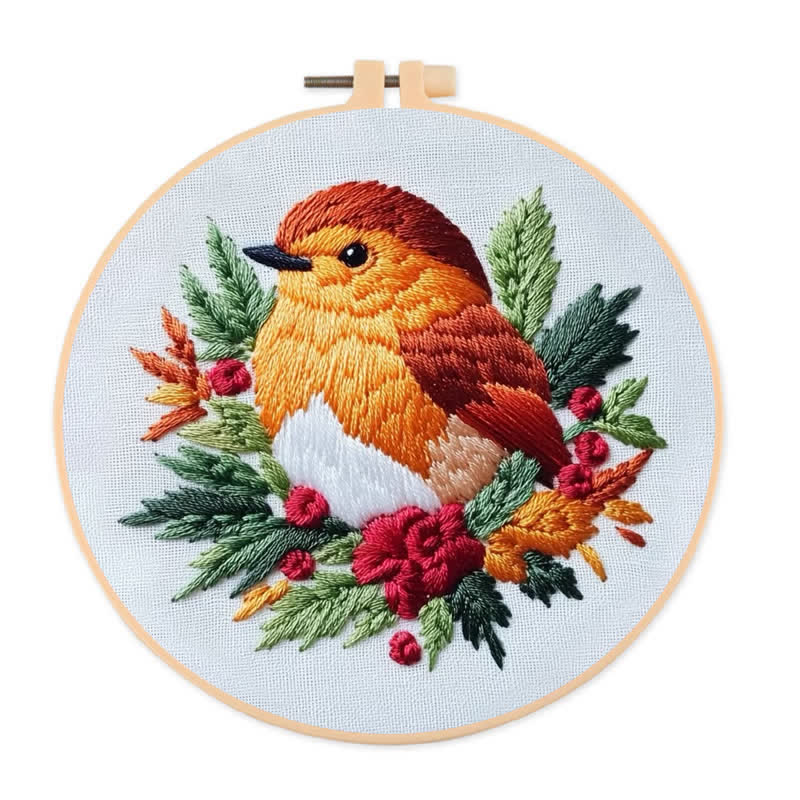 Rubbyoo Embroidery Kit - Baby Robin Bird - image 1