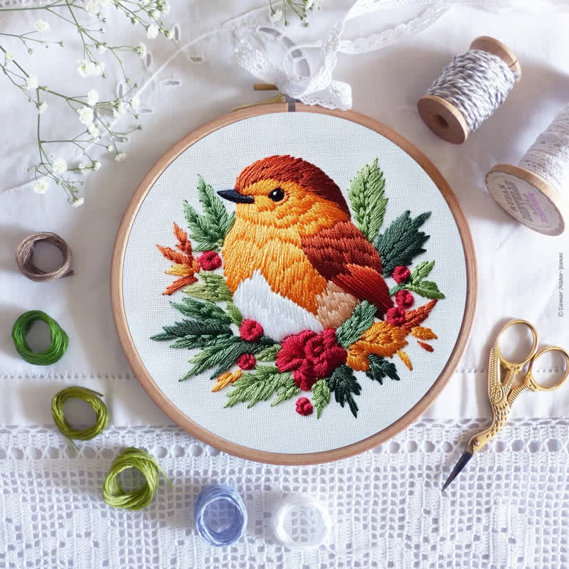 Rubbyoo Embroidery Kit - Baby Robin Bird - image 8
