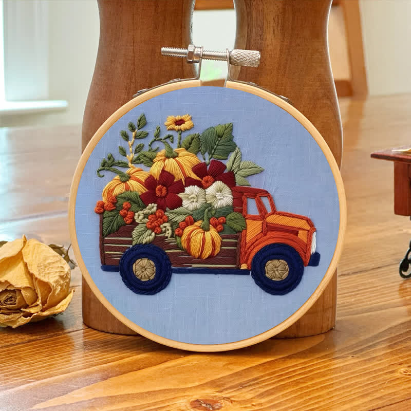 Rubbyoo Embroidery Kit - Truck and Pumpkins - image 7