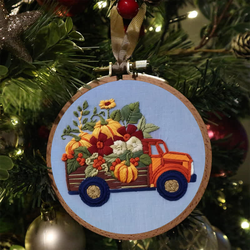 Rubbyoo Embroidery Kit - Truck and Pumpkins - image 5