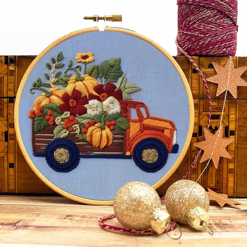 Rubbyoo Embroidery Kit - Truck and Pumpkins - image 9
