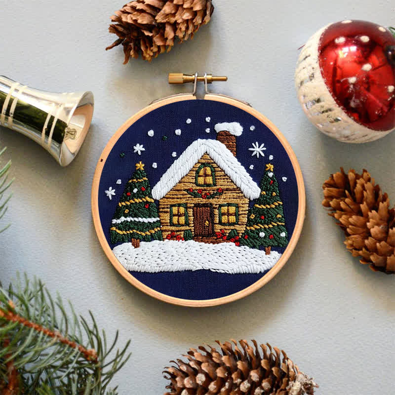 Rubbyoo Embroidery Kit -Art Winter Cottage - image 4
