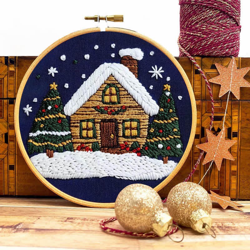 Rubbyoo Embroidery Kit -Art Winter Cottage - image 9