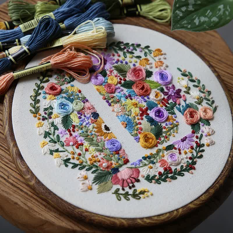 Rubbyoo Embroidery Kit -floral Letter Pattern - Z - image 1