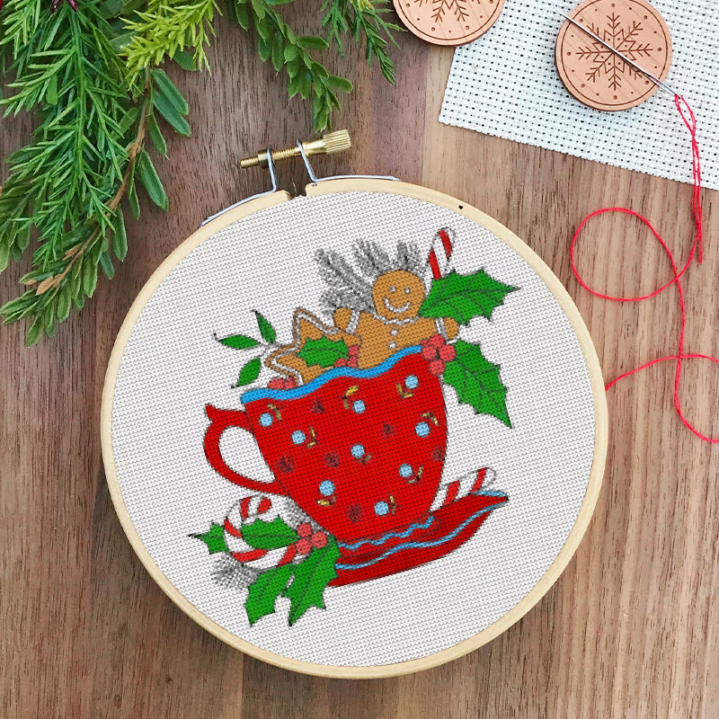 Cross Stitch Kit - Christmas Cup | Winter Needle Artwork | Unique Holiday  Collection - image 7