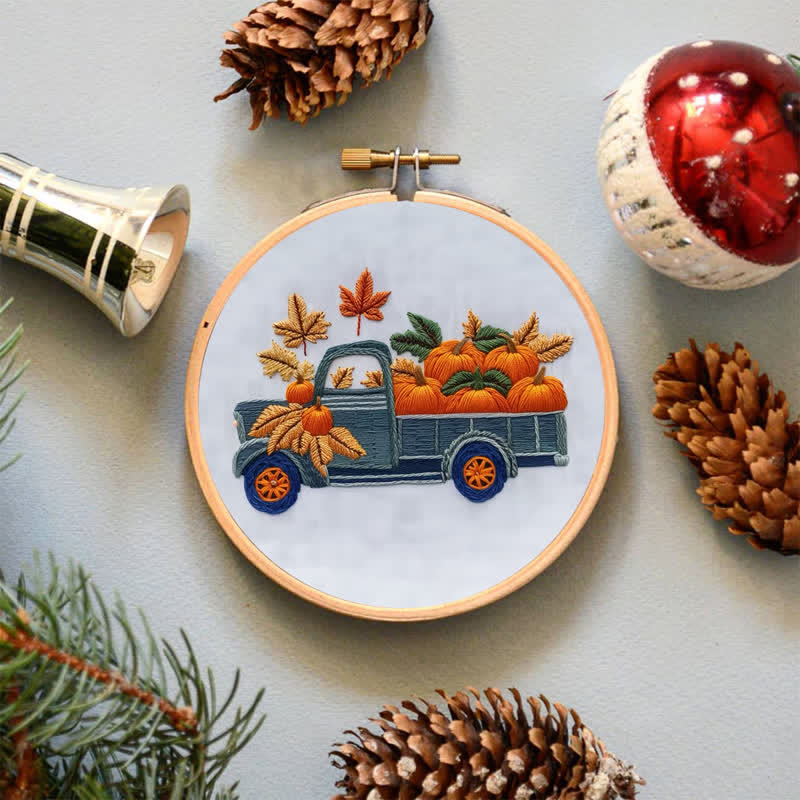 Rubbyoo Embroidery Kit - Vintage Truck Farmstand - image 4