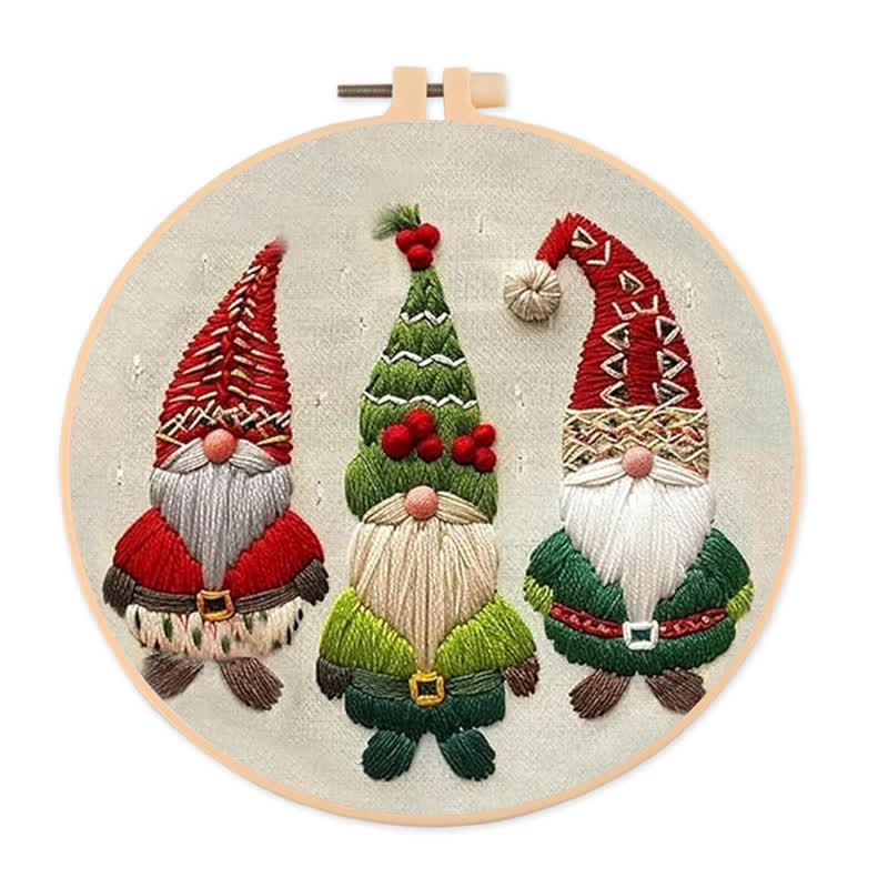 Rubbyoo Embroidery Kit - Christmas Gnomes - image 1