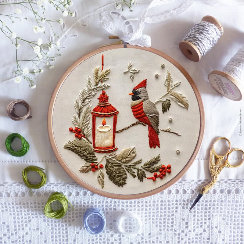 Rubbyoo Embroidery Kit - Red Cardinal - image 8