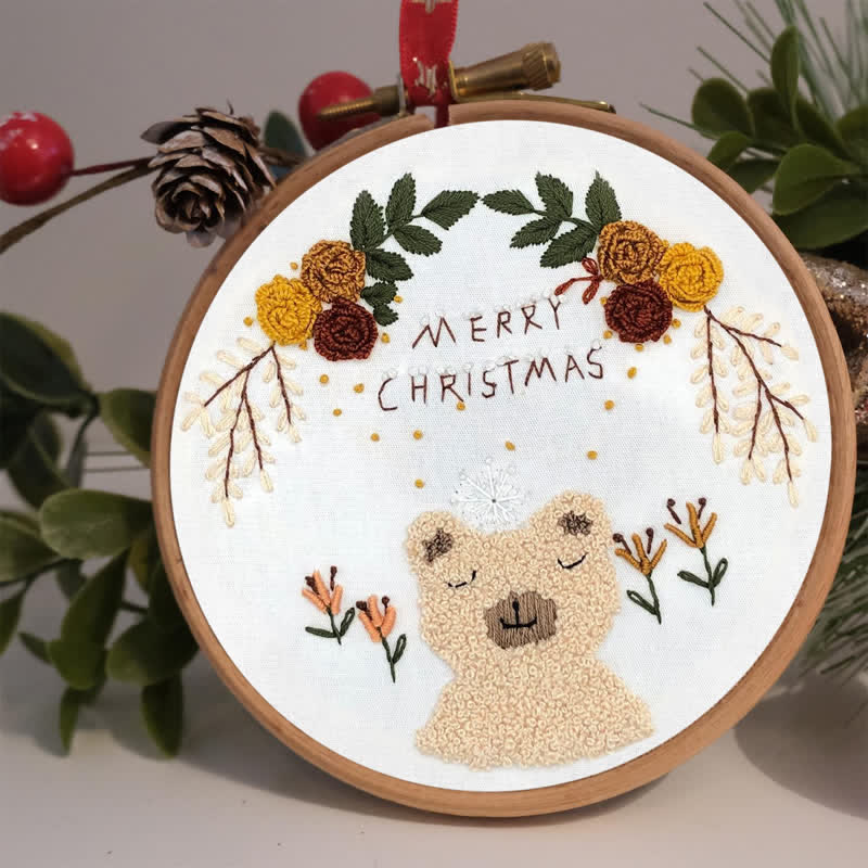 Rubbyoo Embroidery Kit - Cute Christmas Bear Gift   - image 2