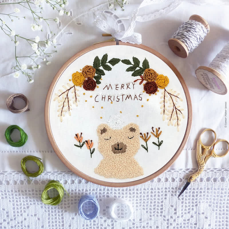 Rubbyoo Embroidery Kit - Cute Christmas Bear Gift   - image 9