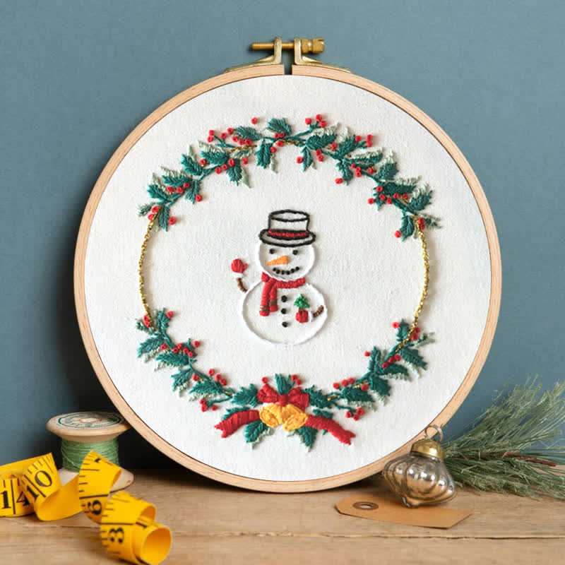 Rubbyoo Embroidery Kit - Christmas Snowman Wreath  - image 3