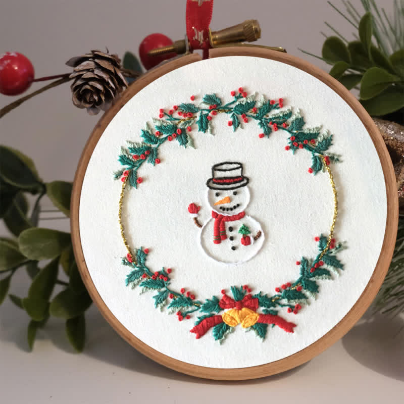 Rubbyoo Embroidery Kit - Christmas Snowman Wreath  - image 2