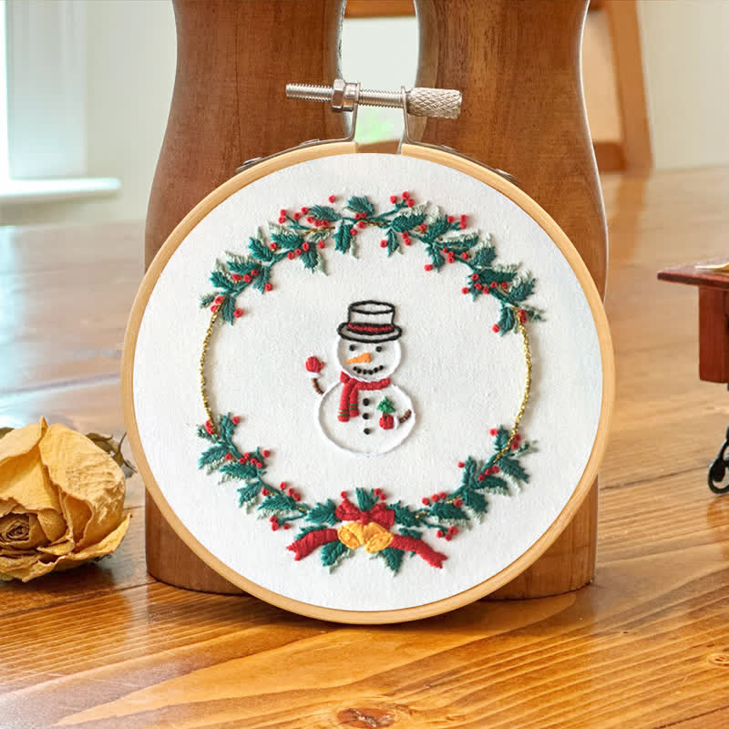 Rubbyoo Embroidery Kit - Christmas Snowman Wreath  - image 8