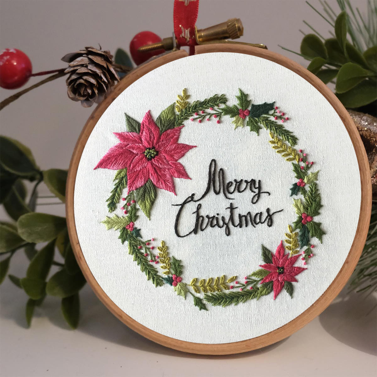 Rubbyoo Embroidery Kit -Merry Christmas Wreath  - image 2