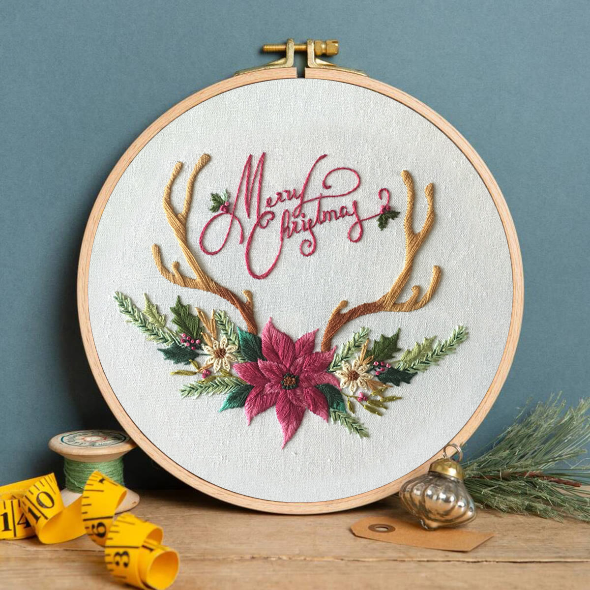 Rubbyoo Embroidery Kit -Merry Christmas Deer Antler  - image 3