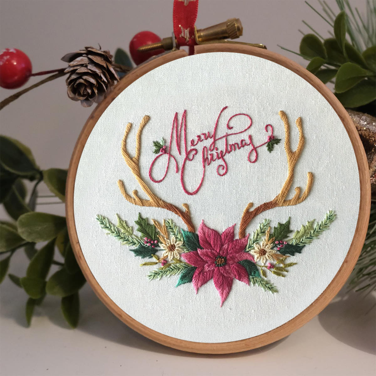 Rubbyoo Embroidery Kit -Merry Christmas Deer Antler  - image 2