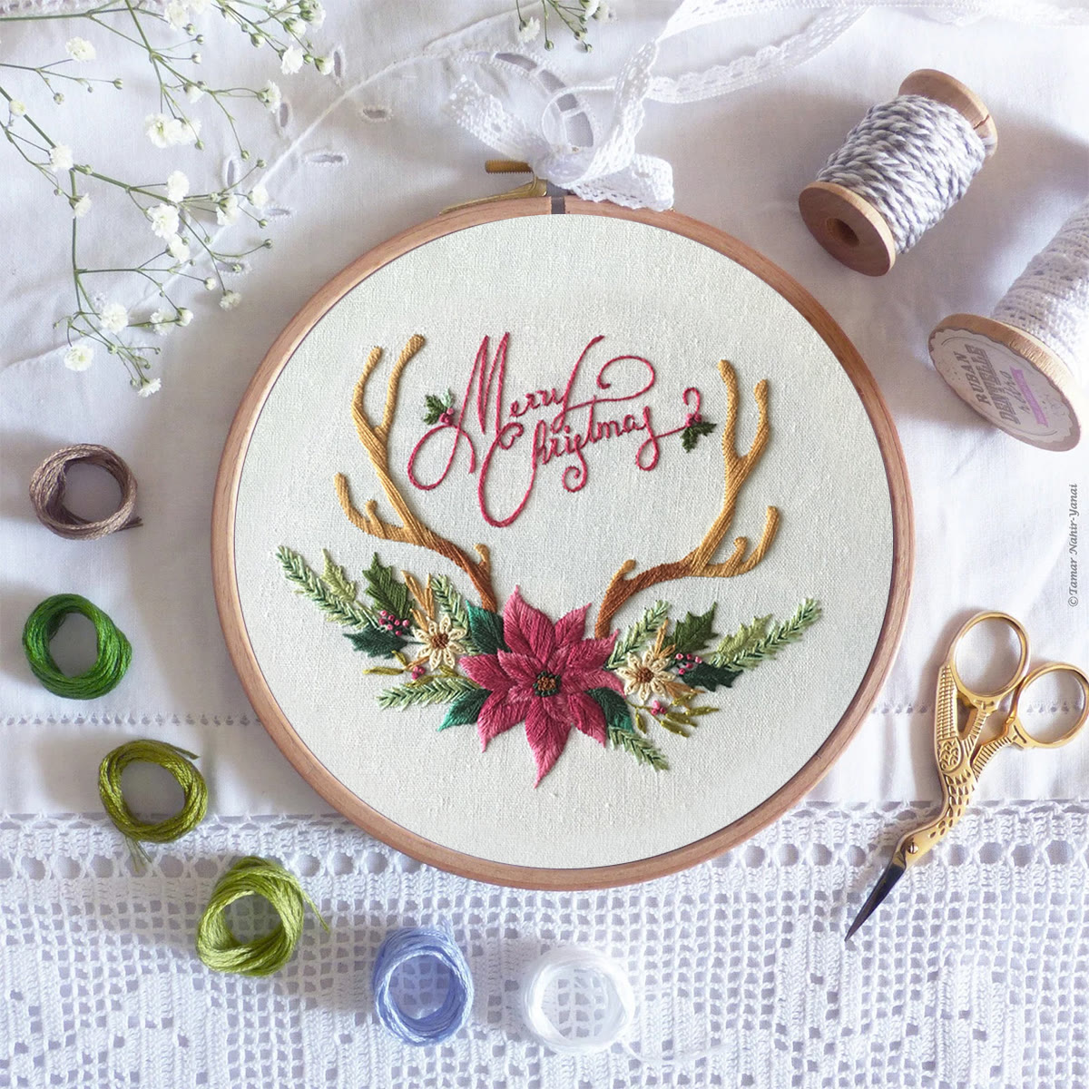 Rubbyoo Embroidery Kit -Merry Christmas Deer Antler  - image 8