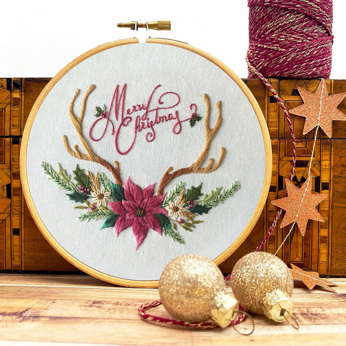 Rubbyoo Embroidery Kit -Merry Christmas Deer Antler  - image 9