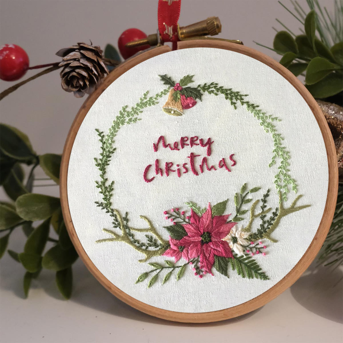Rubbyoo Embroidery Kit -Floral Christmas - image 3
