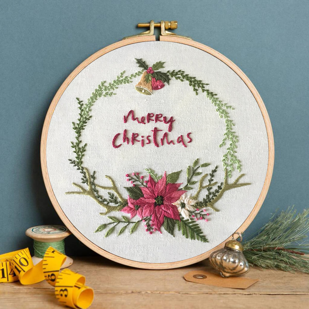 Rubbyoo Embroidery Kit -Floral Christmas - image 2