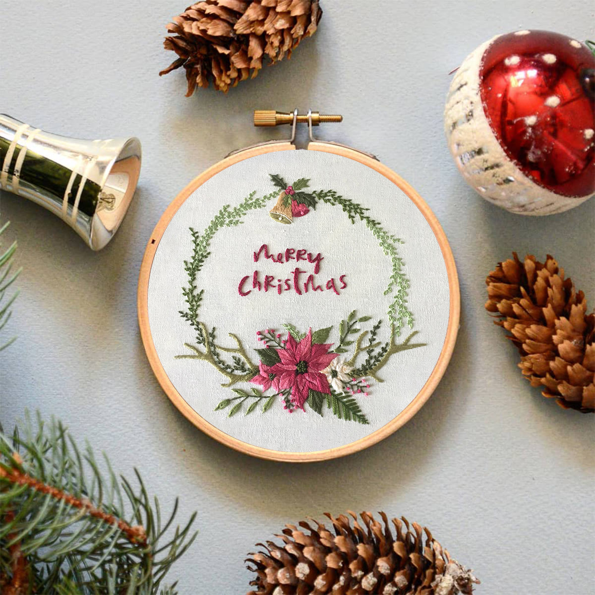 Rubbyoo Embroidery Kit -Floral Christmas - image 5