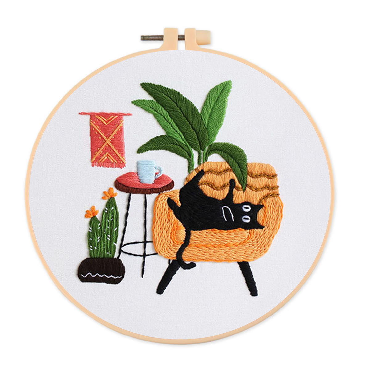 Rubbyoo Embroidery Kit -  Lazy Cat On The Sofa - image 1